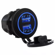 Ładowarka USB LED niebieska 12/24 V - 4,2 A