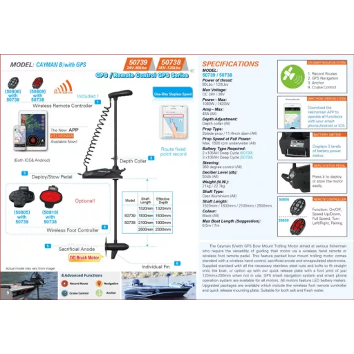 Haswing Cayman B120 GPS 36V Gen 1.6 210cm czarny