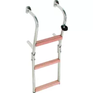 Drabinka do łodzi 3 stopnie metalowa teak 64x26cm
