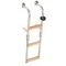 Drabinka do łodzi 4 stopnie metalowa teak 86x19cm