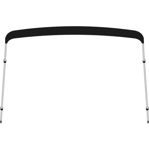 Dach Bimini podwójna rama czarny pokrowiec i rura 225x190-210x129 cm
