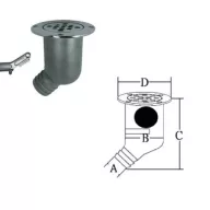 Stalowe odprowadzenie wody 45 stopni 38 mm
