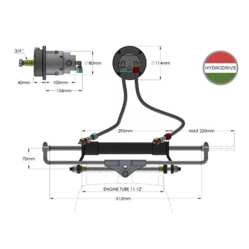 Hydrauliczny układ kierowniczy do 200 KM Hydrodrive MF200-WTS