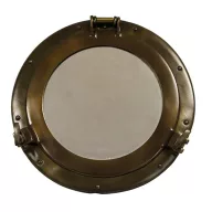 Antik réz hajóablak tükörrel 30 cm VVL