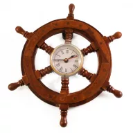 Kierownica z zegarem, drewniana, 30 cm